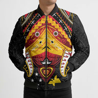 Papua New Guinea Independence Day Bomber Puffer Jacket Tribal Mask LT05 - Polynesian Pride