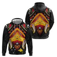 Papua New Guinea Independence Day Hoodie Tribal Mask LT05 Zip Hoodie Red - Polynesian Pride