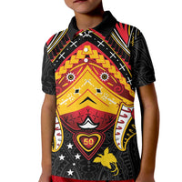 Papua New Guinea Independence Day Kid Polo Shirt Tribal Mask LT05 Kid Red - Polynesian Pride