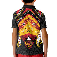 Papua New Guinea Independence Day Kid Polo Shirt Tribal Mask LT05 - Polynesian Pride