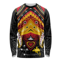 Papua New Guinea Independence Day Long Sleeve Shirt Tribal Mask LT05 Unisex Red - Polynesian Pride