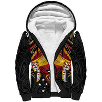 Papua New Guinea Independence Day Sherpa Hoodie Tribal Mask LT05 Unisex Red - Polynesian Pride