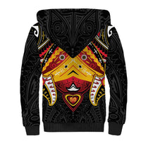 Papua New Guinea Independence Day Sherpa Hoodie Tribal Mask LT05 - Polynesian Pride