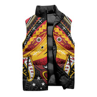 Papua New Guinea Independence Day Sleeveless Puffer Jacket Tribal Mask LT05 - Polynesian Pride