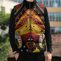Papua New Guinea Independence Day Sleeveless Puffer Jacket Tribal Mask LT05 - Polynesian Pride