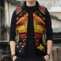 Papua New Guinea Independence Day Sleeveless Puffer Jacket Tribal Mask LT05 - Polynesian Pride