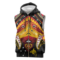 Papua New Guinea Independence Day Sleeveless Zip Hoodie Tribal Mask - Polynesian Pride