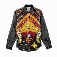 Papua New Guinea Independence Day Women Casual Shirt Tribal Mask - Polynesian Pride
