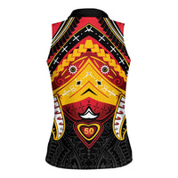 Papua New Guinea Independence Day Women Sleeveless Polo Shirt Tribal Mask - Polynesian Pride