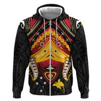 Papua New Guinea Independence Day Zip Hoodie Tribal Mask LT05 Zip Hoodie Red - Polynesian Pride