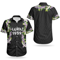 Hawaii Statehood Day Couples Matching Short Sleeve Bodycon Dress and Hawaiian Shirt Kakau Pattern With Maile Pikake Honohono Lei LT05 - Polynesian Pride