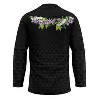 Hawaii Statehood Day Hockey Jersey Kakau Pattern With Maile Pikake Honohono Lei LT05 - Polynesian Pride