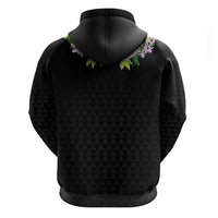 Hawaii Statehood Day Zip Hoodie Kakau Pattern With Maile Pikake Honohono Lei LT05 - Polynesian Pride