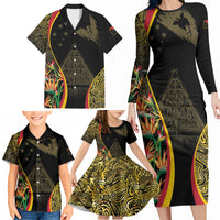 Papua New Guinea Hapi De Bilong Indipendens Family Matching Long Sleeve Bodycon Dress and Hawaiian Shirt Special Style LT05 - Polynesian Pride