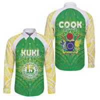 Kuki Independence 2026 Family Matching Long Sleeve Bodycon Dress and Hawaiian Shirt Cook Islands 15 Finest Green Version LT05 Dad's Shirt - Long Sleeve Green - Polynesian Pride