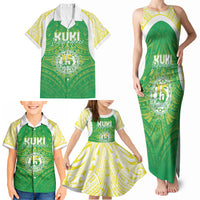 Kuki Independence 2026 Family Matching Tank Maxi Dress and Hawaiian Shirt Cook Islands 15 Finest Green Version LT05 - Polynesian Pride