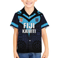 Custom Fiji Kaiviti Rugby Family Matching Puletasi and Hawaiian Shirt Fiji Tapa Pattern