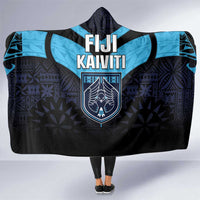 Fiji Kaiviti Rugby Hooded Blanket Fiji Tapa Pattern LT05 One Size Blue - Polynesian Pride