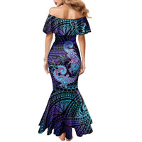 Hawaii Makahiki Turtle Family Matching Mermaid Dress and Hawaiian Shirt Spiral Polynesian Tattoo