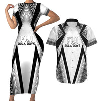 Custom Bula Fiji Football Couples Matching Short Sleeve Bodycon Dress and Hawaiian Shirt Go Champions - Polynesian Pride