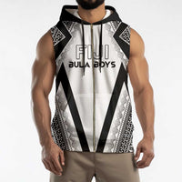 Custom Bula Fiji Football Sleeveless Zip Hoodie Go Champions - Polynesian Pride