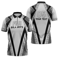 Custom Bula Fiji Football Zipper Polo Shirt Go Champions - Polynesian Pride