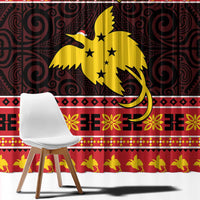 Papua New Guinea Christmas Window Curtain Santa Raggiana