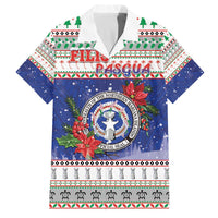 Northern Mariana Islands Christmas Family Matching Off The Shoulder Long Sleeve Dress and Hawaiian Shirt Poinsettia Filis Pasgua