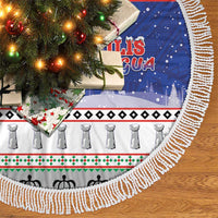 Northern Mariana Islands Christmas Tree Skirt Poinsettia Filis Pasgua