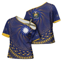 Nauru Angam Day Cross Shoulder Shirt Polynesian Tribal Pattern Unique Style - Polynesian Pride