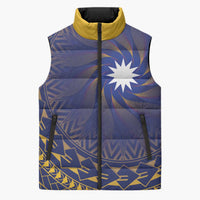 Nauru Angam Day Sleeveless Puffer Jacket Polynesian Tribal Pattern Unique Style - Polynesian Pride