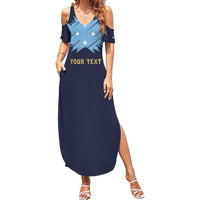 Personalised Federated States Of Micronesia Family Matching Summer Maxi Dress and Hawaiian Shirt FSM Passport - Polynesian Pride