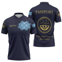 Personalised Federated States Of Micronesia Zipper Polo Shirt FSM Passport - Polynesian Pride