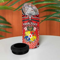 Personalised Tonga Constitution Day 4 in 1 Can Cooler Tumbler 150 Years Jubilee - Polynesian Pride