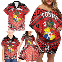 Personalised Tonga Constitution Day Family Matching Off Shoulder Short Dress and Hawaiian Shirt 150 Years Jubilee - Polynesian Pride