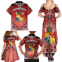 Personalised Tonga Constitution Day Family Matching Summer Maxi Dress and Hawaiian Shirt 150 Years Jubilee - Polynesian Pride