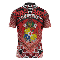 Personalised Tonga Constitution Day Zipper Polo Shirt 150 Years Jubilee - Polynesian Pride