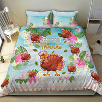 Hawaii Thanksgiving Bedding Set Funny Turkey Dabbing Dance LT05 - Polynesian Pride