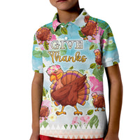Hawaii Thanksgiving Kid Polo Shirt Funny Turkey Dabbing Dance LT05 Kid Blue - Polynesian Pride