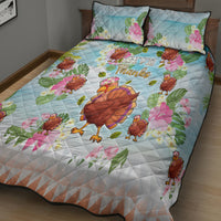 Hawaii Thanksgiving Quilt Bed Set Funny Turkey Dabbing Dance LT05 - Polynesian Pride