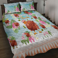 Hawaii Thanksgiving Quilt Bed Set Funny Turkey Dabbing Dance LT05 - Polynesian Pride