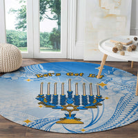 Polynesia Hanukkah Festival Round Carpet With Menorah Polynesian Style LT05 - Polynesian Pride