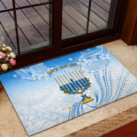 Polynesia Hanukkah Festival Rubber Doormat With Menorah Polynesian Style LT05 - Polynesian Pride