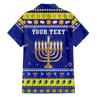 Personalised Polynesia Christmukkah Family Matching Off Shoulder Long Sleeve Dress and Hawaiian Shirt Menorah With Polynesian Tribal Pattern LT05 - Polynesian Pride
