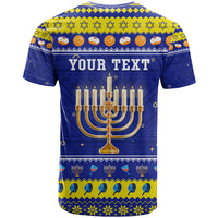 Personalised Polynesia Christmukkah T Shirt Menorah With Polynesian Tribal Pattern LT05 - Polynesian Pride