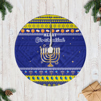 Polynesia Christmukkah Tree Skirt Menorah With Polynesian Tribal Pattern LT05 Casual Tree Skirts Blue - Polynesian Pride