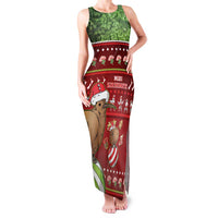 New Zealand Kiwi Christmas Family Matching Tank Maxi Dress and Hawaiian Shirt Paua Shell Glitter Green