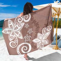 Polynesia Sarong Brown Tribal Turtle Floral Pattern