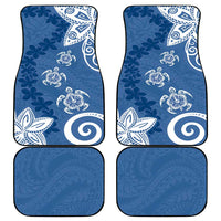 Polynesia Car Mats Blue Tribal Turtle Floral Pattern