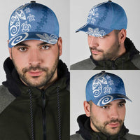 Polynesia Classic Cap Blue Tribal Turtle Floral Pattern - Polynesian Pride